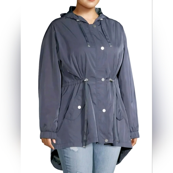 3X Lightweight Hooded Utility Jacket – Slate Grey Camo Lined, Adjustable Waist - Picture 2 of 7